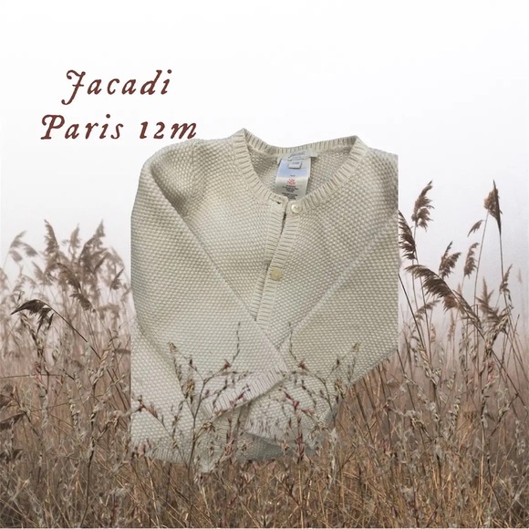 Jacadi Paris Cream Knit Cardigan size 12 months